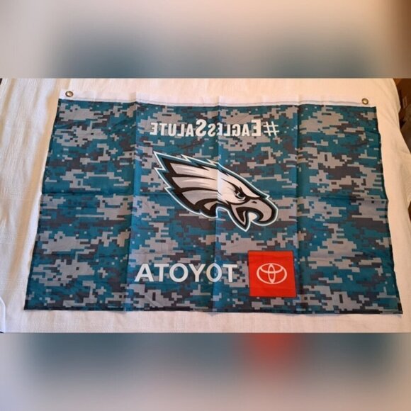 Philadelphia Eagles game day flag 2 grommets for hanging, light weight nylon - Picture 2 of 3